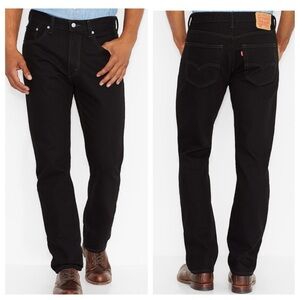 Levi's 505 Regular-Fit Straight Leg Black Jeans